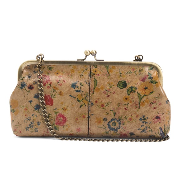 Handbags - Floral Clutch with Chain Strap